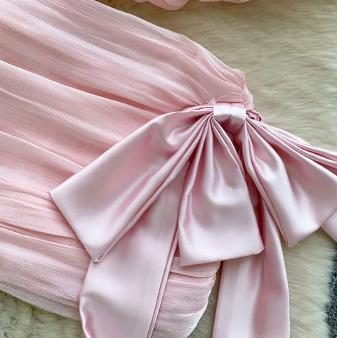 Pink Bustier Top & Skirt 2Pcs