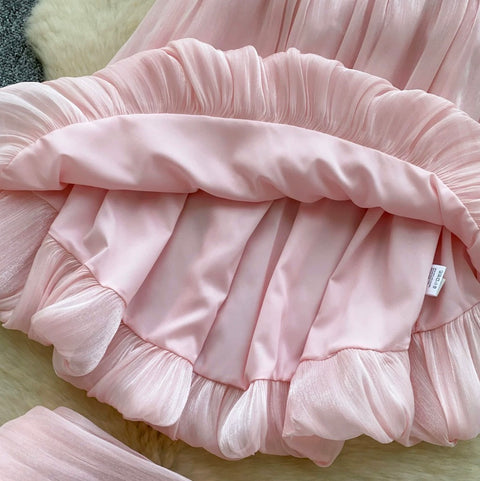 Pink Bustier Top & Skirt 2Pcs