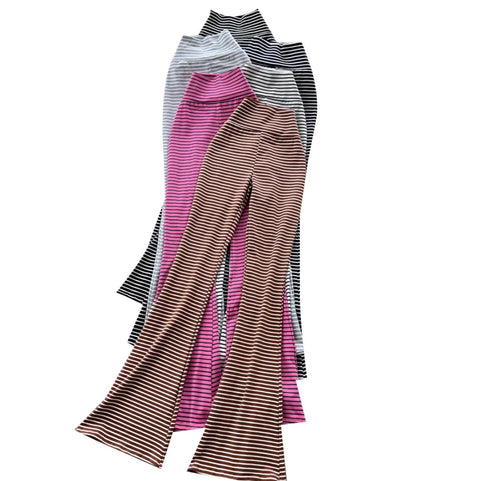 Striped Print Stretchy Casual Pants