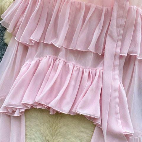 French Style Ruffled Chiffon Shirt