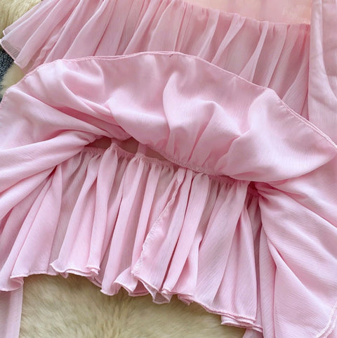 French Style Ruffled Chiffon Shirt