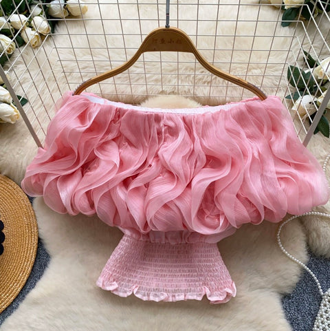 Sweetie Puffy Sleeve Ruffled Shirt