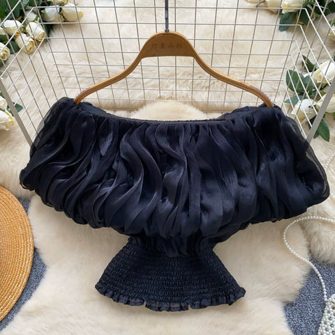 Sweetie Puffy Sleeve Ruffled Shirt