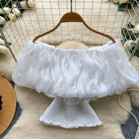 Sweetie Puffy Sleeve Ruffled Shirt