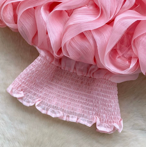 Sweetie Puffy Sleeve Ruffled Shirt