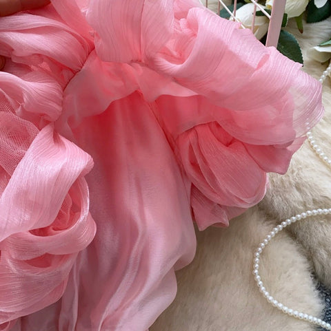 Sweetie Puffy Sleeve Ruffled Shirt