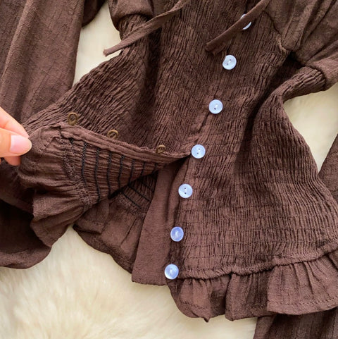 Courtly Flared Sleeve Chiffon Shirt