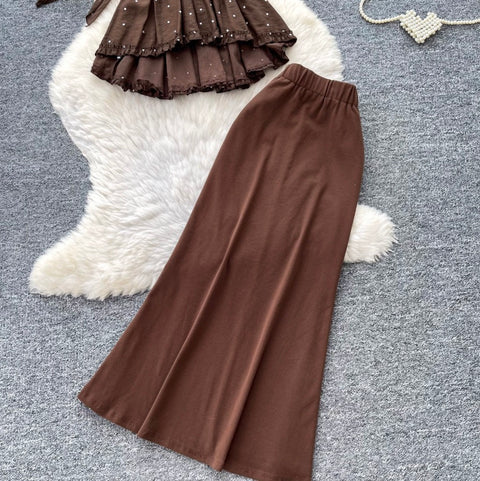 Polka-dot Camisole & Skirt 2Pcs