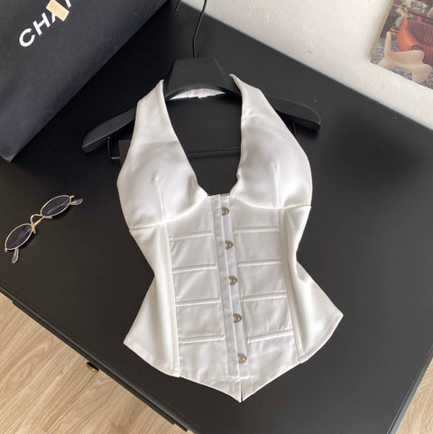 Deep V-neck Halter Vest