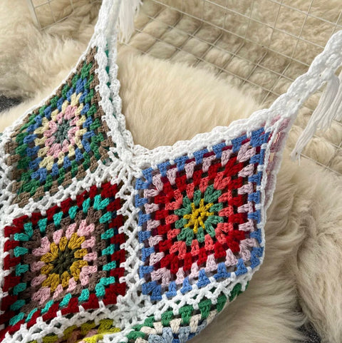 Bohemian Style Hollowed Pattern Slip Dress