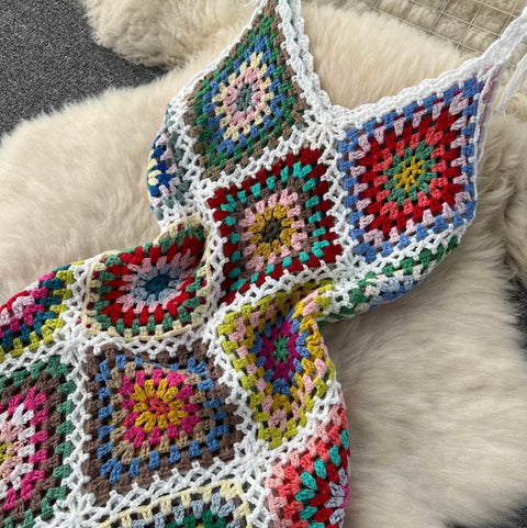 Bohemian Style Hollowed Pattern Slip Dress