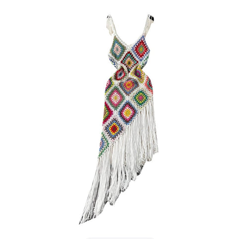 Bohemian Style Hollowed Pattern Slip Dress