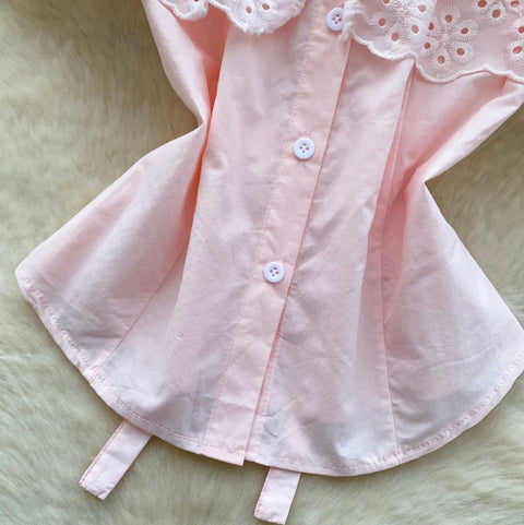 Off-shoulder Hollowed Lace Shirt