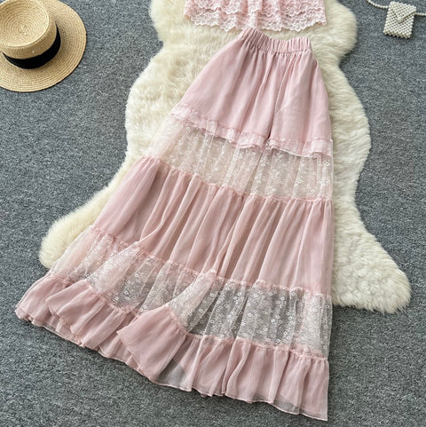 Sweetie Camisole & Cake Skirt Pink 2Pcs