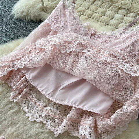 Sweetie Camisole & Cake Skirt Pink 2Pcs