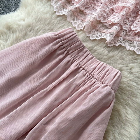 Sweetie Camisole & Cake Skirt Pink 2Pcs