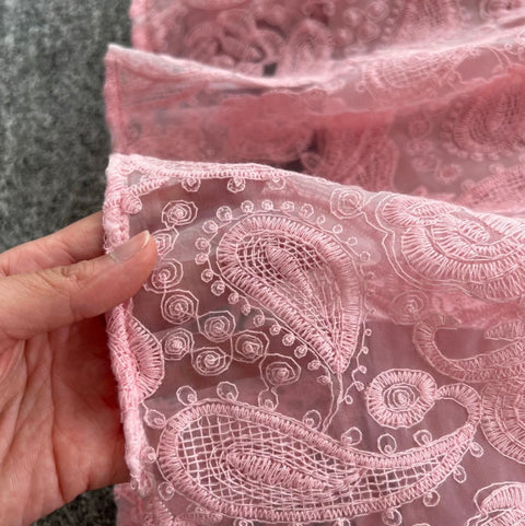 Stand Collar Embroidered Lace Dress