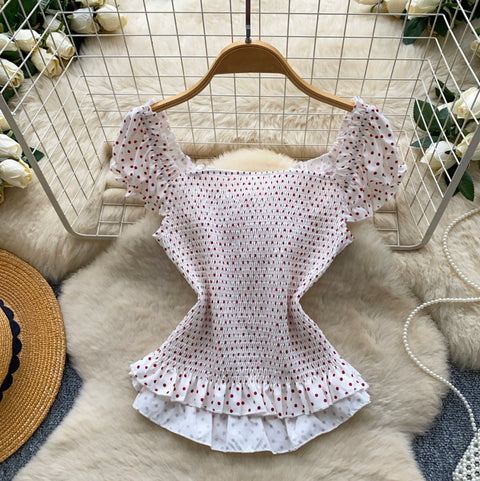 French Style Polk Dot Shirt