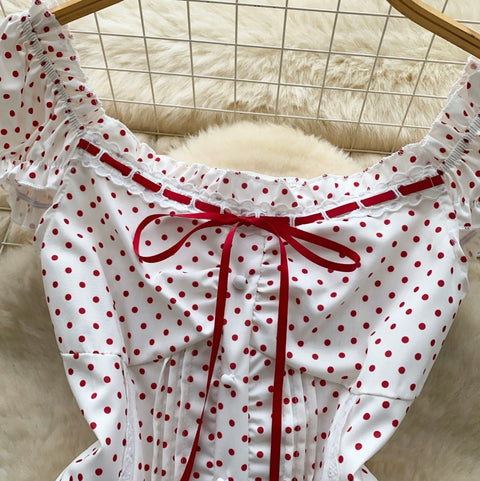 French Style Polk Dot Shirt