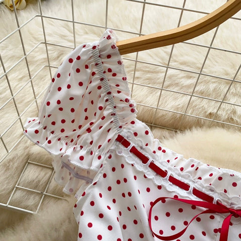 French Style Polk Dot Shirt