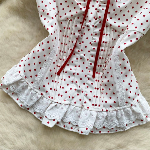 French Style Polk Dot Shirt