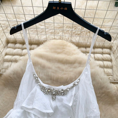 Sequined Layered Mesh Camisole