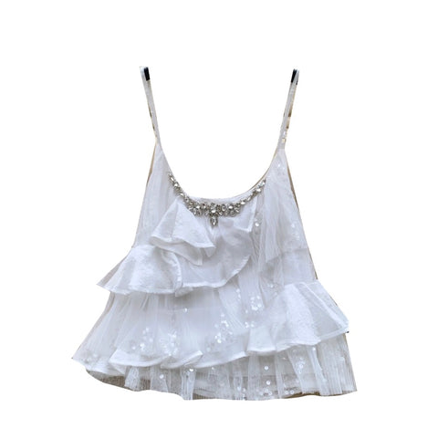 Sequined Layered Mesh Camisole