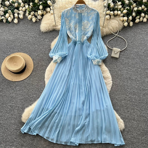 Premium Stand Collar Lace Dress