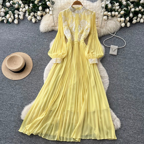 Premium Stand Collar Lace Dress