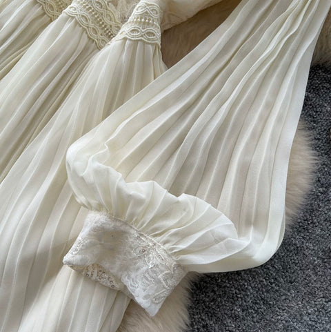 Premium Stand Collar Lace Dress