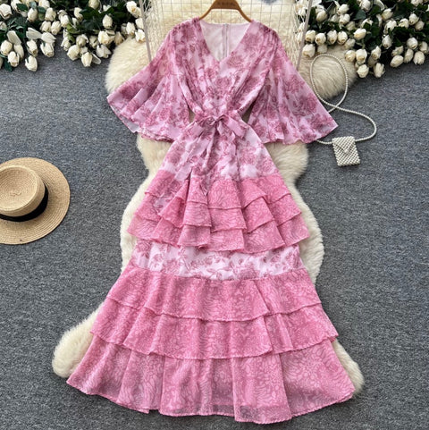French Style Floral Cake Dress