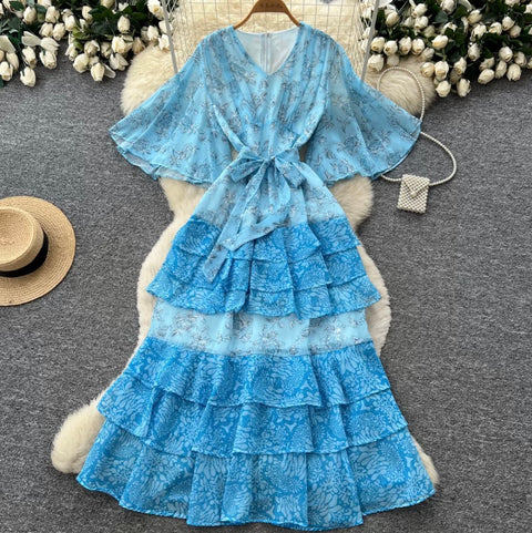 French Style Floral Cake Dress