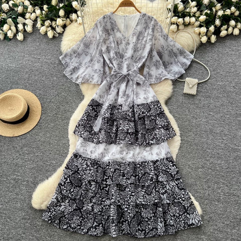 French Style Floral Cake Dress