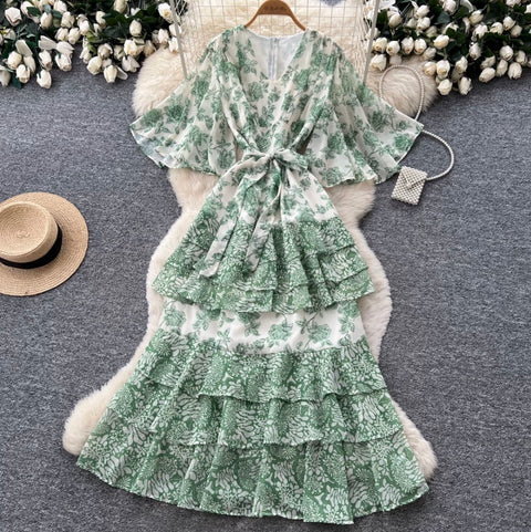 French Style Floral Cake Dress