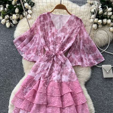 French Style Floral Cake Dress