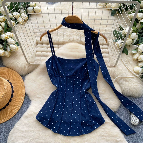 Polka Dot Camisole with Ribbon