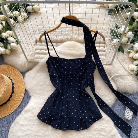 Polka Dot Camisole with Ribbon