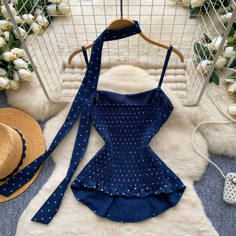 Polka Dot Camisole with Ribbon