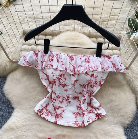 Floral Top & Knotted Skirt 2Pcs