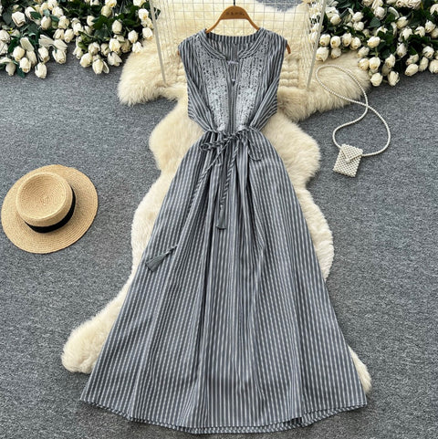 Sleeveless Lace Patchwork Dress