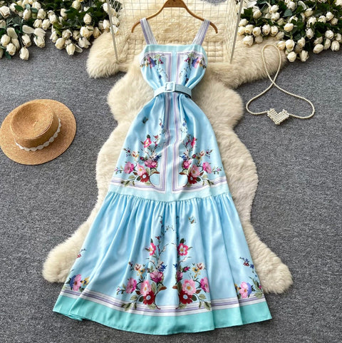 Sweetie Floral Print Vest Dress