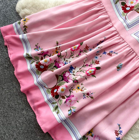 Sweetie Floral Print Vest Dress