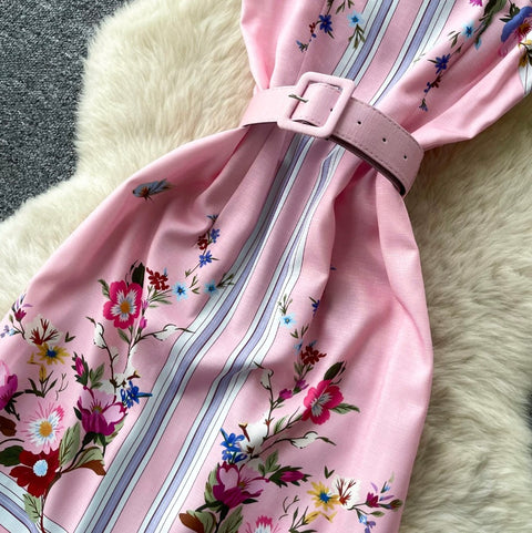 Sweetie Floral Print Vest Dress