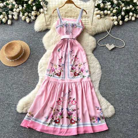 Sweetie Floral Print Vest Dress