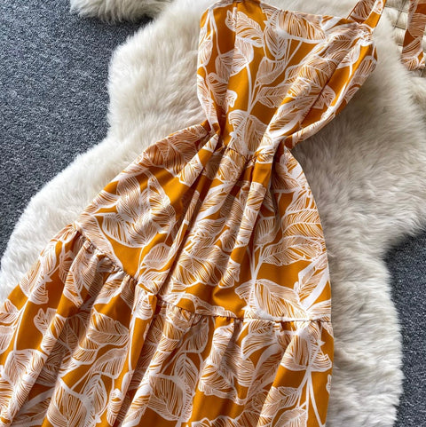 Holiday Floral Print Slip Dress