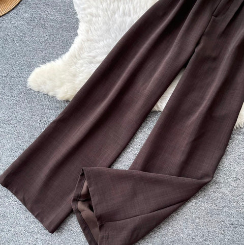 Vest Jacket & Wide-leg Trousers 2Pcs