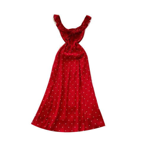 Red Polka Dot Ruffled Dress