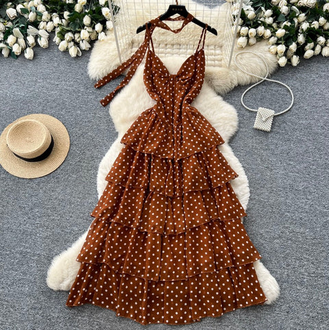 Polka Dot Layered Slip Dress