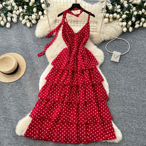 Polka Dot Layered Slip Dress