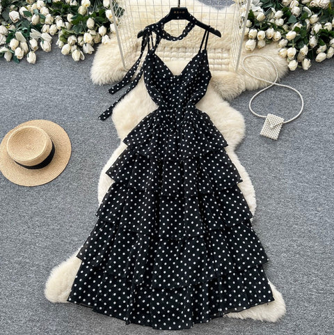 Polka Dot Layered Slip Dress